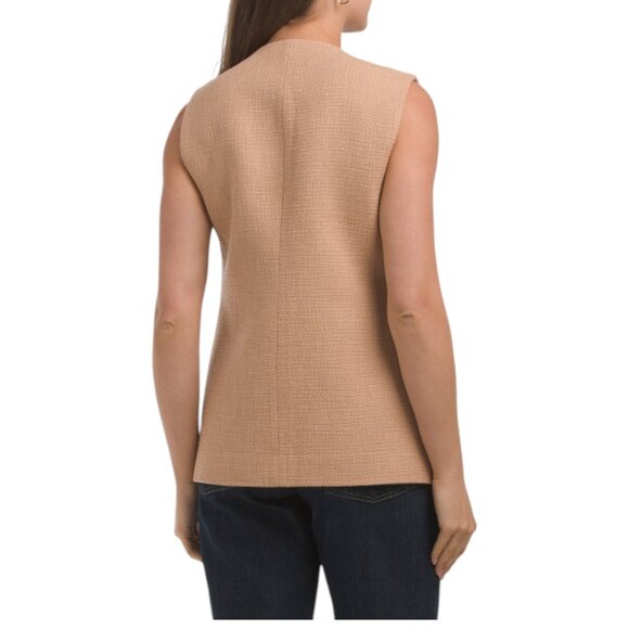 ELIE TAHARI Sleeveless Button Vest With Front Pockets - Picture 2 of 2